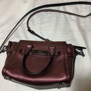 Burgundy metallic Coach purse